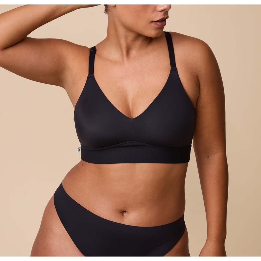 Harper Wilde Bliss Triangle Black Bralette Comfort‎ Everyday Bra 3XL NWT
